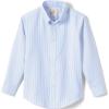 Lands’ End School Uniform Boys Long Sleeve Oxford Dress Shirt(Blue Stripe)