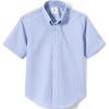 Lands’ End School Uniform Boys Short Sleeve No Iron Pinpoint Dress Shirt(Blue)