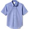 Lands’ End School Uniform Boys Short Sleeve No Iron Pinpoint Dress Shirt(French Blue)