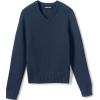 Lands’ End School Uniform Kids Cotton Modal V-Neck Sweater(Classic Navy)