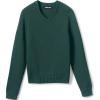 Lands’ End School Uniform Kids Cotton Modal V-Neck Sweater(Evergreen)
