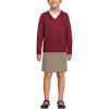 Lands’ End School Uniform Kids Cotton Modal V-Neck Sweater(Garnet)
