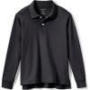 Lands’ End School Uniform Kids Long Sleeve Interlock Polo Shirt(Black)