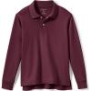 Lands’ End School Uniform Kids Long Sleeve Interlock Polo Shirt(Burgundy)
