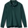 Lands’ End School Uniform Kids Long Sleeve Interlock Polo Shirt(Evergreen)
