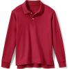 Lands’ End School Uniform Kids Long Sleeve Interlock Polo Shirt(Red)
