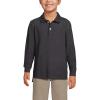 Lands’ End School Uniform Kids Long Sleeve Mesh Polo Shirt(Black)