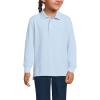 Lands’ End School Uniform Kids Long Sleeve Mesh Polo Shirt(Blue)