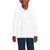 Lands’ End School Uniform Kids Long Sleeve Mesh Polo Shirt(White)