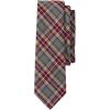 Lands’ End School Uniform Kids Plaid To Be Tied Tie(Gray Heather/Maroon Plaid)