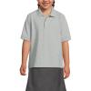 Lands’ End School Uniform Kids Short Sleeve Mesh Polo Shirt(Gray Heather)