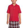 Lands’ End School Uniform Kids Short Sleeve Mesh Polo Shirt(Red)