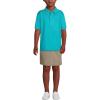 Lands’ End School Uniform Kids Short Sleeve Rapid Dry Polo Shirt(Teal Breeze)