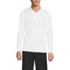 Lands’ End School Uniform Young Men’s Long Sleeve Mesh Polo Shirt(White)
