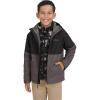 Lands’ End Unisex Kids 3-in-1 Water Resistant Windbreaker and Zip-out Polar Fleece Jacket(Smoked Pearl)