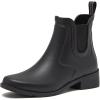 Lands’ End Waterproof Rain Boots for Women, Comfortable Ankle Chelsea Boots Women, Burgundy or Black Womens Rain Boots Size 6 to 11(Black)