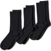 Lands’ End Women’s 3-Pack Seamless Toe Solid Crew Socks(Black)