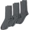 Lands’ End Women’s 3-Pack Seamless Toe Solid Crew Socks(Charcoal Heather)