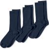 Lands’ End Women’s 3-Pack Seamless Toe Solid Crew Socks(True Navy)