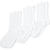 Lands’ End Women’s 3-Pack Seamless Toe Solid Crew Socks(White)