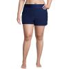 Lands’ End Women’s 3″ Quick Dry Elastic Waist Board Shorts Swim Cover-up Shorts with Panty(Deep Sea Navy)