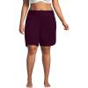 Lands’ End Women’s 9″ Quick Dry Elastic Waist Modest Board Shorts Swim Cover-up Shorts with Panty(Dark Wine)