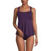 Lands’ End Women’s Adjustable Scoop Neck Flutter Tankini Top(Black Berry)