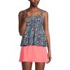 Lands’ End Women’s Adjustable Scoop Neck Flutter Tankini Top(Deep Sea Navy Adorn Floral)
