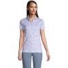 Lands’ End Women’s American-Grown Supima Cotton Polo Shirt(Blue Botanical Floral Check)