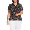 Lands’ End Women’s American-Grown Supima Cotton Polo Shirt(Deep Sea Multi Garden Floral)