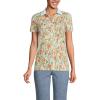 Lands’ End Women’s American-Grown Supima Cotton Polo Shirt(White Multi Field Floral)