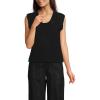 Lands’ End Women’s Blend Texture U Neck Vest Sweater(Black)