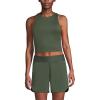 Lands’ End Women’s Chlorine Resistant High Neck Racerback Midkini Swimsuit Top(Rich Olive Green)