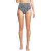Lands’ End Women’s Chlorine Resistant Pinchless High Waisted Bikini Bottoms(Black/White Abstract Floral)