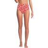 Lands’ End Women’s Chlorine Resistant Pinchless High Waisted Bikini Bottoms(Daylily Red Tossed Floral)