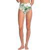 Lands’ End Women’s Chlorine Resistant Pinchless High Waisted Bikini Bottoms(Egret/Green Etched Leaves)