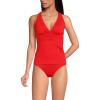 Lands’ End Women’s Chlorine Resistant Plunge X-Back Tankini Swimsuit Top(Daylily Red)