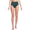 Lands’ End Women’s Chlorine Resistant Shine High Waisted Bikini Bottoms(Deep Balsam Shine)