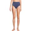 Lands’ End Women’s Chlorine Resistant Shine High Waisted Bikini Bottoms(Mediterranean Blue Shine)