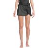 Lands’ End Women’s Chlorine Resistant Shine Twist Front Mini Swim Cover-up Skirt(Black Shine)
