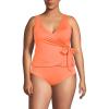Lands’ End Women’s Chlorine Resistant Side Tie V-Neck Tankini Swimsuit Top(Papaya Orange)