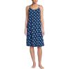 Lands’ End Women’s Cooling Knee Length Slip Nightgown(Deep Sea Navy Large Foulard)