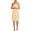 Lands’ End Women’s Cooling Knee Length Slip Nightgown(Pale Yellow Painted Floral)