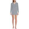 Lands’ End Women’s Cotton Jersey Long Sleeve Hooded Swim Cover-up Dress(Deep Sea Navy Mini Stripe)
