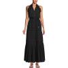 Lands’ End Women’s Cotton Voile Halter Tiered Maxi Dress(Black)