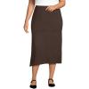 Lands’ End Women’s Crinkle Midi Skirt(Rich Coffee)