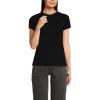 Lands’ End Women’s Drapey Rib Fitted Short Sleeve Mini T-Shirt(Black)