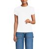Lands’ End Women’s Drapey Rib Fitted Short Sleeve Mini T-Shirt(White)