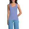 Lands’ End Women’s Drapey Rib Fitted Tank Top(Light Periwinkle)