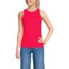Lands’ End Women’s Drapey Rib Skimming Tank Top Shirt(Berry Rouge)